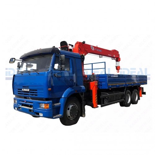 Бортовой автомобиль с кран-манипулятором КамАЗ 65117-1010-62 6x4 - Kanglin 6,6 т